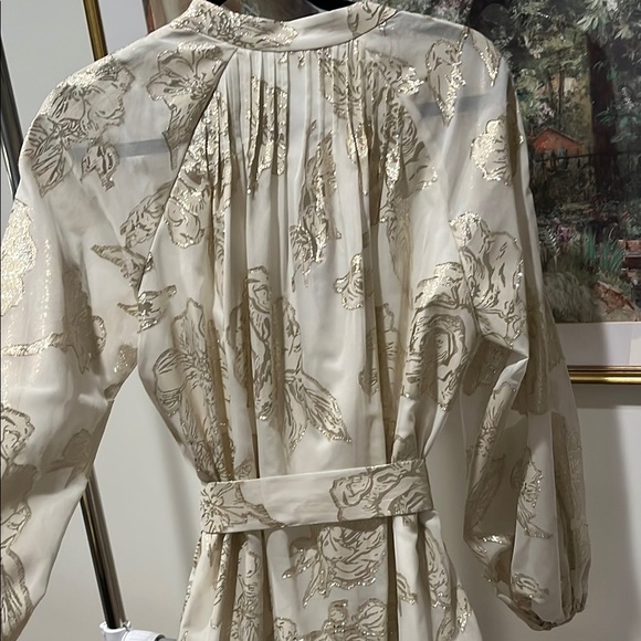 ANTONIO MELANI Cream and Gold Long Sleeve Dress - Picture 7 of 9